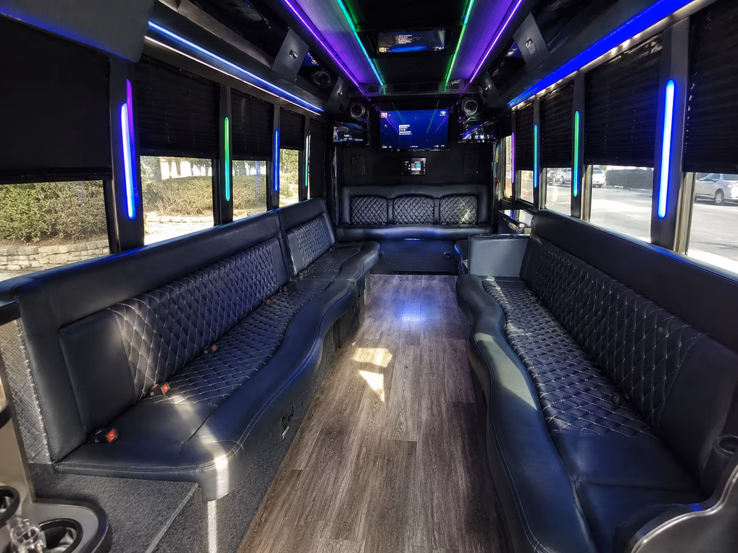 methuen 15 passenger party bus interior