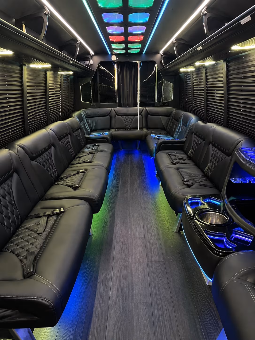 methuen 20 passenger party bus interior