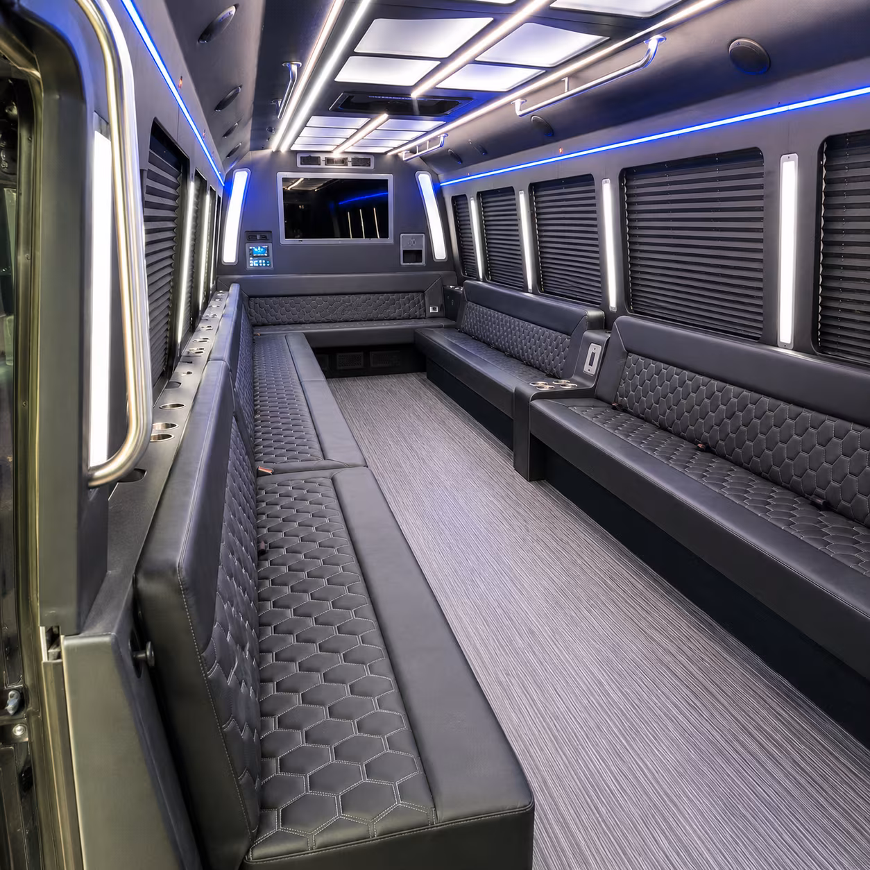 methuen 40 passenger party bus interior