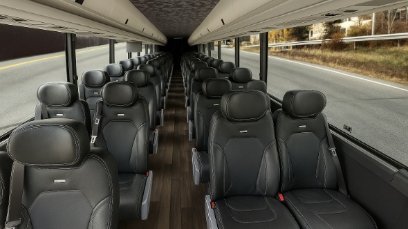 Interior of Charter Bus Company Boston's 20 Passenger Mini bus in Boston