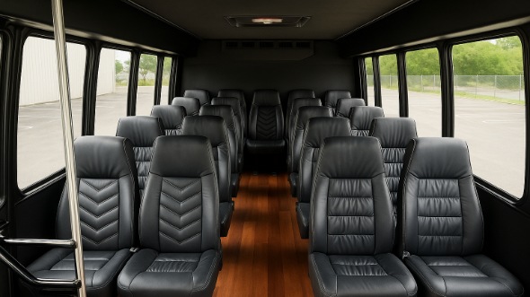 Interior of Charter Bus Company New Haven's 30 Passenger Minibus in New Haven
