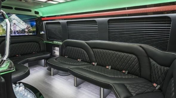 Interior of Charter Bus Company Hartford's Sprinter Limo in Hartford